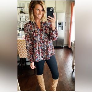 EUC! Gibson x Living in Yellow Peplum blouse/Size Small